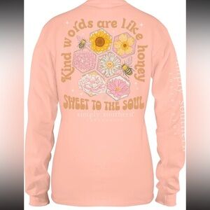 Simply Southern Womens Peach Long Sleeve Tee “choose kindness”